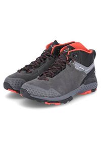 Buty trekkingowe męskie Garmont Groove Mid. Wysokość cholewki: za kostkę. Zapięcie: sznurówki. Kolor: czarny. Materiał: tkanina, materiał, skóra, syntetyk. Szerokość cholewki: normalna