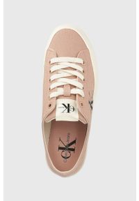 Calvin Klein Jeans tenisówki VULC FLATFORM ESSENTIAL MONO damskie kolor beżowy YW0YW01030. Nosek buta: okrągły. Zapięcie: sznurówki. Kolor: beżowy. Materiał: materiał. Obcas: na platformie #3