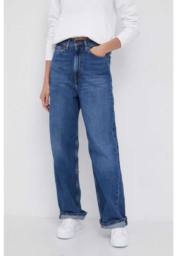 Levi's® - Levi's jeansy High Loose damskie high waist. Okazja: na spotkanie biznesowe. Stan: podwyższony. Kolor: niebieski. Styl: biznesowy