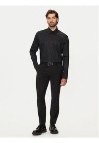 Karl Lagerfeld - KARL LAGERFELD Koszula 605951 544600 Czarny Regular Fit. Typ kołnierza: dekolt w karo. Kolor: czarny. Materiał: bawełna #4