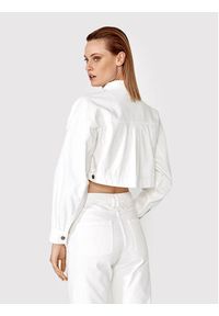 Simple Kurtka jeansowa KUD003 Biały Regular Fit. Kolor: biały. Materiał: bawełna, jeans