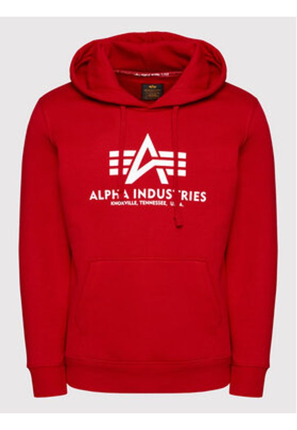 Alpha Industries Bluza Basic 178312 Czerwony Regular Fit. Kolor: czerwony. Materiał: bawełna