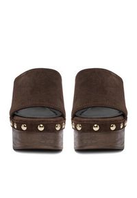 Gino Rossi - GINO ROSSI Klapki EO-LZRL1347-2 Brązowy. Kolor: brązowy. Materiał: zamsz, skóra #8