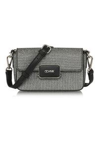 Ochnik - Srebrna kopertówka damska. Kolor: srebrny. Materiał: skórzane. Rodzaj torebki: na ramię #7