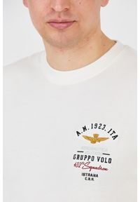 Aeronautica Militare - AERONAUTICA MILITARE Biały bawełniany męski t-shirt Short Sleeve, Rozmiar L. Kolor: biały. Materiał: bawełna