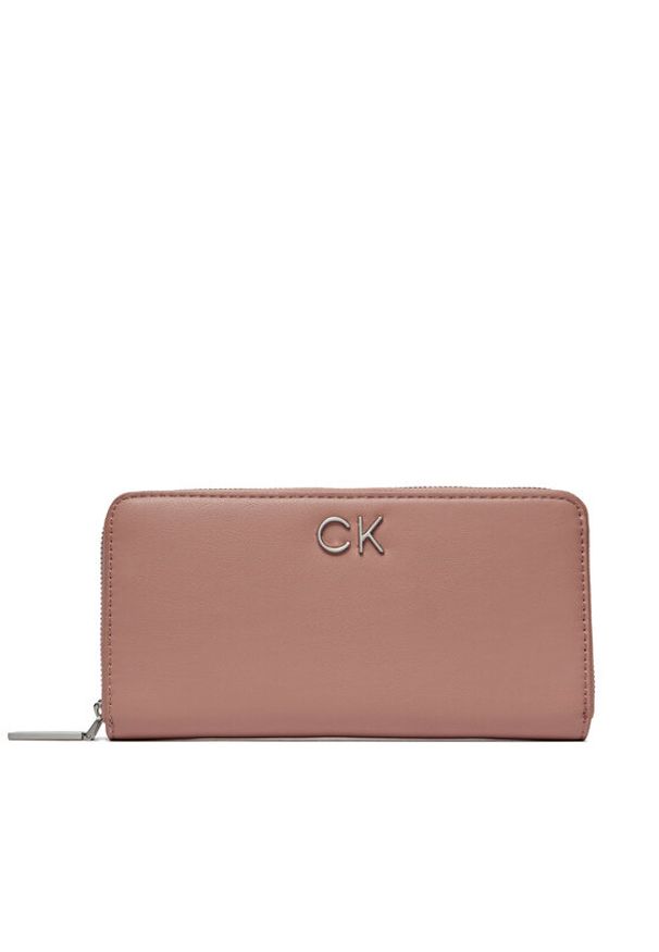 Calvin Klein Duży Portfel Damski Re-Lock Z/A Wallet Lg K60K609699 Różowy. Kolor: różowy. Materiał: skóra