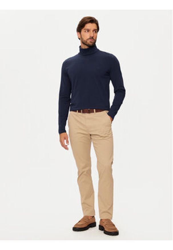 Pierre Cardin Golf C5 30563.3051 Granatowy Regular Fit. Typ kołnierza: golf. Kolor: niebieski. Materiał: bawełna