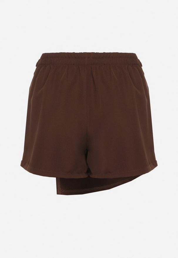 Born2be - Brązowe Asymetryczne Spódnico-Szorty z Wysokim Stanem Vionira. Okazja: na co dzień. Stan: podwyższony. Kolor: brązowy. Styl: casual, klasyczny
