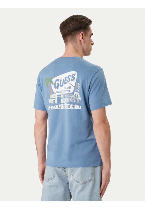 Guess Jeans T-Shirt M6GIC0 K8HM0 Niebieski Regular Fit. Kolor: niebieski. Materiał: bawełna