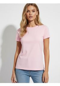 Sinsay - Bawełniana koszulka basic - begonia. Materiał: bawełna #1