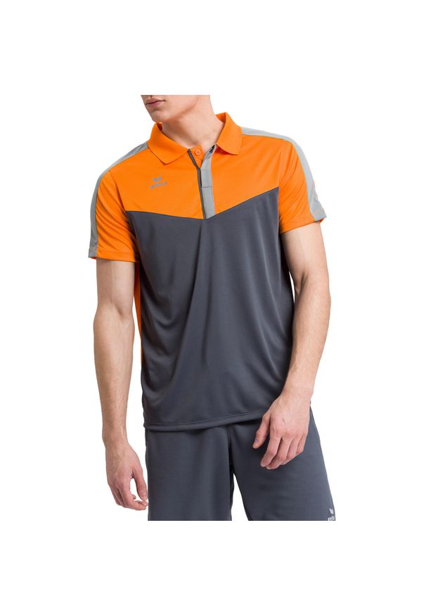 ERIMA - Polo Erima Squad. Typ kołnierza: polo. Kolor: wielokolorowy, szary, żółty, pomarańczowy. Materiał: materiał. Sport: tenis, piłka nożna
