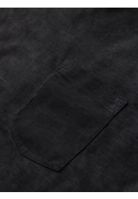 Ombre Clothing - Męski bawełniany t-shirt V-neck z dzianiny z efektem sprania - czarny V6 - Rozmiar: L. Okazja: na co dzień. Typ kołnierza: dekolt w serek. Kolor: czarny. Materiał: bawełna, dzianina. Wzór: melanż. Styl: vintage, casual, klasyczny #8