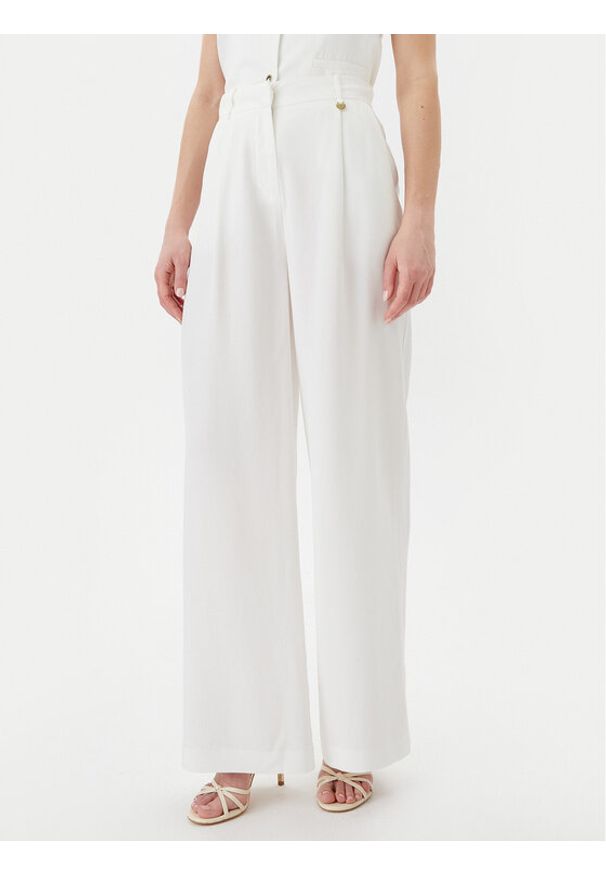 LOLA CASADEMUNT Spodnie palazzo LS2514010 Biały Wide Leg. Kolor: biały. Materiał: lyocell