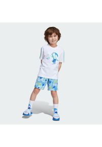 Zestaw Adidas Disney Lilo & Stitch T-Shirt. Kolor: biały, niebieski, wielokolorowy. Wzór: motyw z bajki