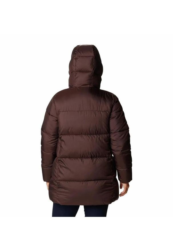 columbia - Kurtka sportowa damska Puffect Mid Hooded Jacket. Kolor: brązowy. Materiał: poliester. Sport: turystyka piesza