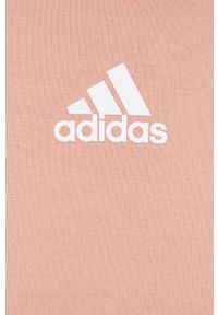 Adidas - adidas Bluza GS1374 damska kolor różowy gładka. Kolor: różowy. Materiał: bawełna, materiał, dzianina. Długość rękawa: długi rękaw. Długość: długie. Wzór: gładki #2