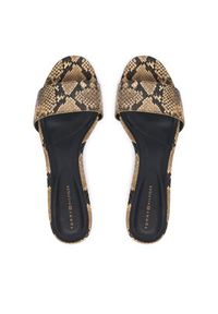 TOMMY HILFIGER - Tommy Hilfiger Klapki Th Mid Mule FW0FW09429 Beżowy. Kolor: beżowy. Materiał: skóra #4