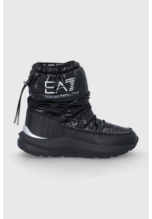EA7 Emporio Armani Śniegowce X8M002.XK230.R926 kolor czarny. Nosek buta: okrągły. Kolor: czarny. Materiał: guma