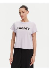 DKNY T-Shirt DP4T1035 Fioletowy Regular Fit. Kolor: fioletowy. Materiał: bawełna #1