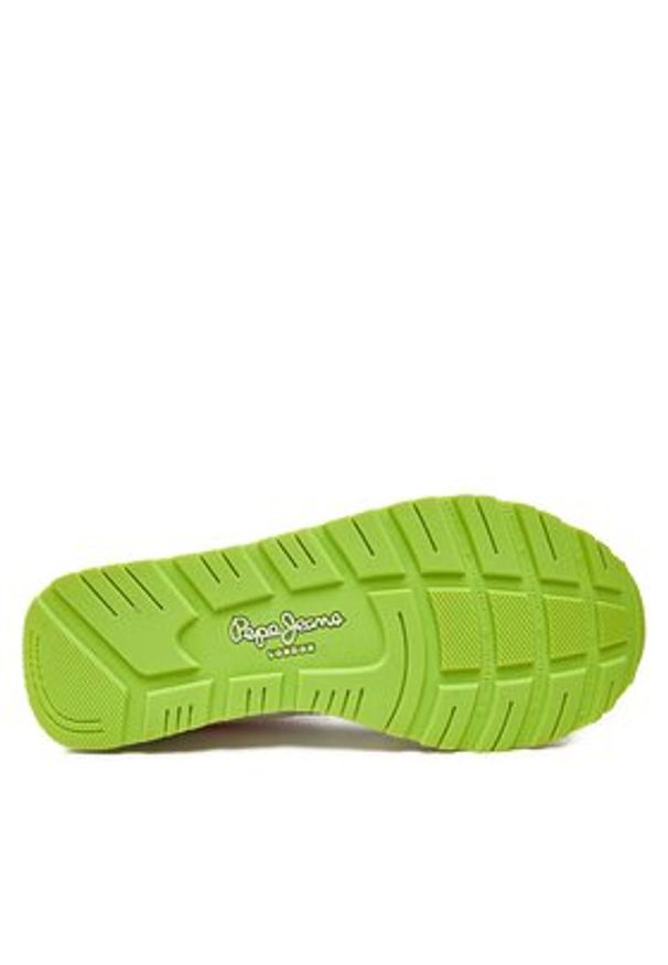 Pepe Jeans Sneakersy Brit Neon W PLS40011 Biały. Kolor: biały. Materiał: skóra