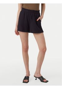 Vero Moda Szorty materiałowe Natali 10279687 Czarny Baggy Fit. Kolor: czarny. Materiał: bawełna
