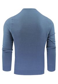 Bawełniany Sweter Męski, Okrągły Dekolt - Pako Jeans - Marmurkowa Faktura, Niebieski. Kolor: niebieski. Materiał: bawełna. Styl: klasyczny, elegancki #3
