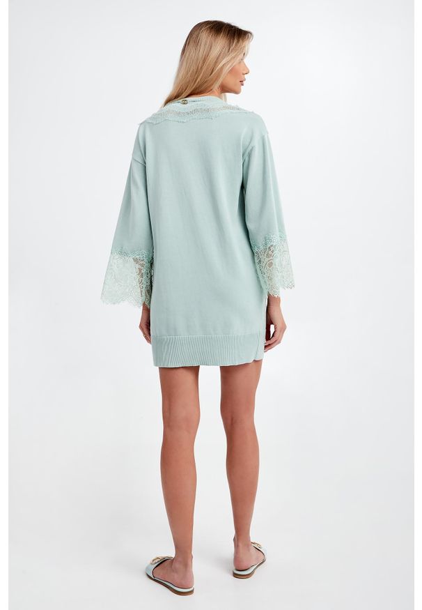 Twinset Milano - Sukienka TWINSET. Typ kołnierza: dekolt w łódkę. Materiał: bawełna, koronka. Długość: mini