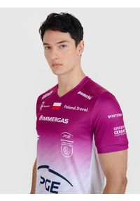 4f - 4F Koszulka meczowa replika domowa Liga Mistrzów CEV z sezonu 2024/25 męska 4F x Projekt Warszawa - multikolor L. Okazja: do domu. Typ kołnierza: dekolt w serek. Kolor: wielokolorowy. Materiał: dzianina, włókno, materiał, syntetyk. Wzór: gładki, nadruk, ze splotem. Styl: klasyczny, sportowy