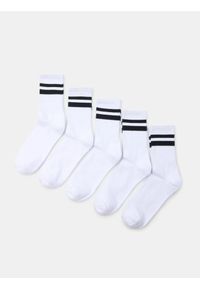 Sinsay - Skarpetki basic 5 pack - biały. Kolor: biały
