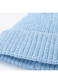 Wittchen - Damska czapka z odblaskowym włóknem. Kolor: niebieski. Materiał: akryl. Sezon: zima. Styl: sportowy, klasyczny, elegancki