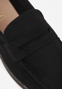 Born2be - Czarne Klasyczne Mokasyny VICES z Imitacji Zamszu ze Skórzaną Wkładką Haliris. Okazja: na co dzień. Kolor: czarny. Materiał: zamsz, skóra. Styl: klasyczny #7