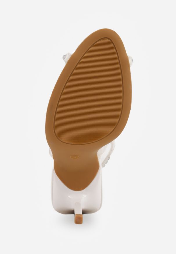 Renee - Białe Sandały Slingback VICES z Siateczki na Szpilce Zdobione Cyrkoniami Aethipe. Okazja: na wesele, na ślub cywilny. Kolor: biały. Materiał: materiał. Wzór: aplikacja. Sezon: lato. Obcas: na szpilce. Styl: elegancki, glamour