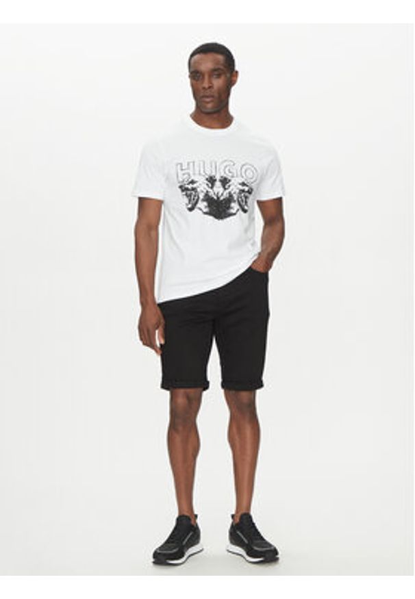 Hugo - HUGO T-Shirt Durro 50538257 Biały Regular Fit. Kolor: biały. Materiał: bawełna