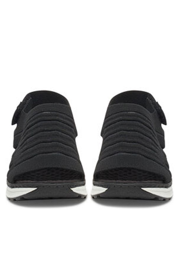 Rieker Sandały 65662-00 Czarny. Kolor: czarny. Materiał: materiał