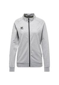 Damska bawełniana bluza dresowa zapinana na zamek Hummel Move Grid. Kolor: szary. Materiał: bawełna, dresówka. Sport: piłka nożna #1