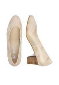 Rieker Czółenka 44650-91 Złoty. Kolor: złoty. Materiał: materiał #6