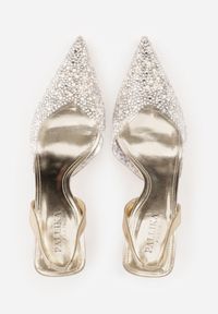 Born2be - Złote Czółenka z Transparentną Cholewką Perełkami i Cyrkoniami Jinnata. Kolor: złoty. Szerokość cholewki: normalna. Wzór: aplikacja. Styl: elegancki, wizytowy #6