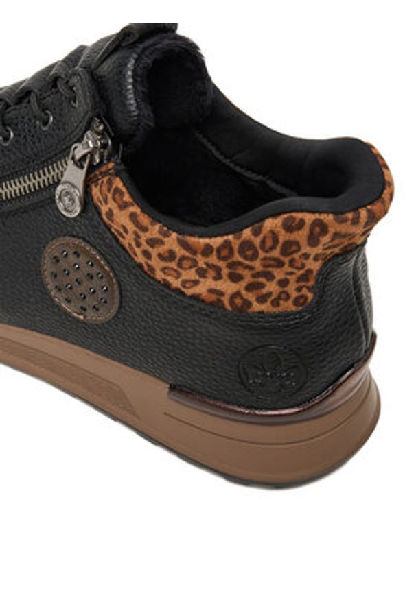 Rieker Sneakersy N1457-00 Czarny. Kolor: czarny. Materiał: materiał