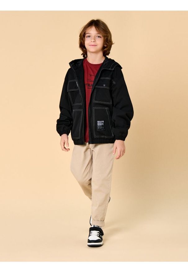 Sinsay - Kurtka jeansowa - czarny. Kolor: czarny. Materiał: jeans