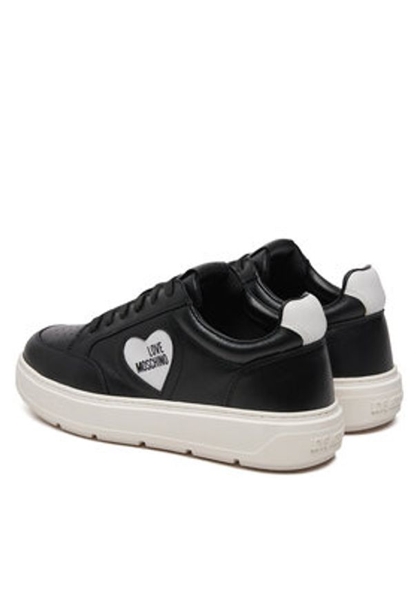 Love Moschino - LOVE MOSCHINO Sneakersy JA15154G1MIA100A Czarny. Kolor: czarny. Materiał: skóra
