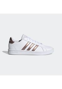Damskie trampki na co dzień Adidas Grand Court K Biały. Okazja: na co dzień. Kolor: szary, biały, wielokolorowy, żółty. Sport: turystyka piesza