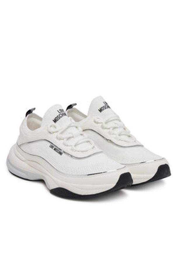 Love Moschino - LOVE MOSCHINO Sneakersy JA15475G0MIY210A Biały. Kolor: biały. Materiał: skóra