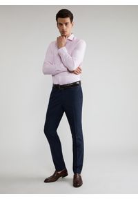 Pako Lorente - Granatowe spodnie garniturowe P21WF-6G-073-G-S. Kolor: niebieski. Materiał: poliester, wiskoza, elastan #4