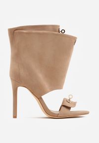 Renee - Brązowe Sandały Typu Botki z Metalicznymi Klamrami Zaehlyss. Zapięcie: klamry. Kolor: brązowy. Materiał: skóra, lakier. Styl: rockowy, wizytowy #5