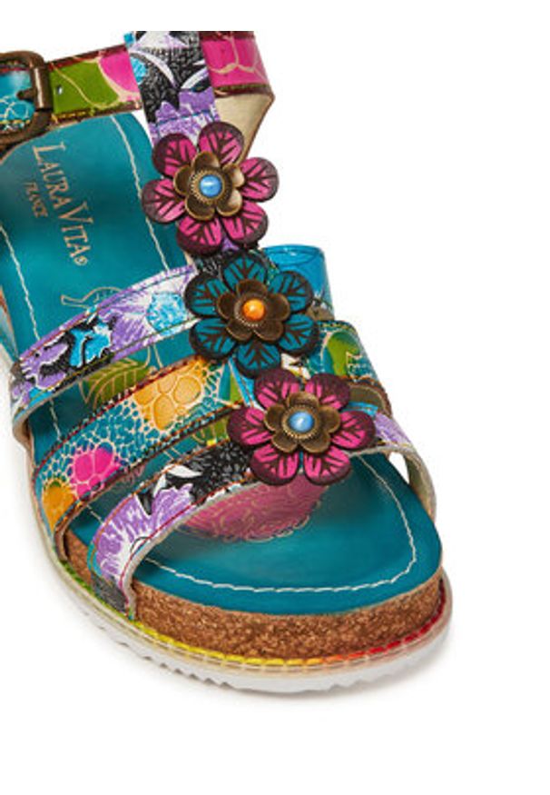 Laura Vita Sandały Bonito 30 Turkusowy. Kolor: turkusowy. Materiał: skóra