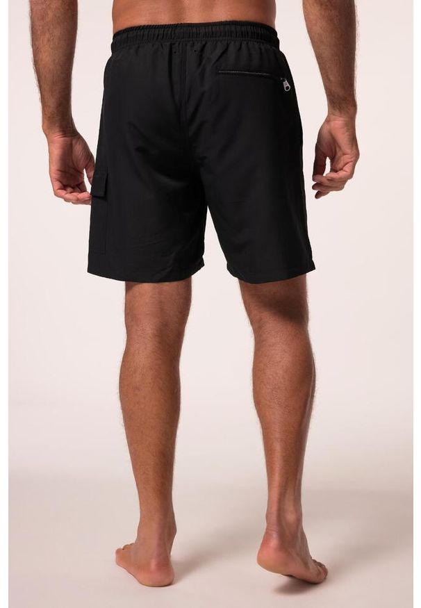 JAY-PI - Męskie Kąpielówki moda plażowa elastyczny pas kieszeń cargo do rozm. 8XL. Kolekcja: plus size. Kolor: czarny. Materiał: poliester, materiał
