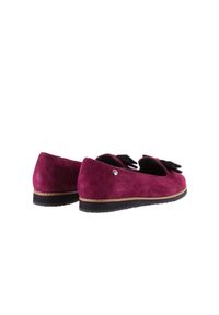 Mokasyny Bayla-018 1063-X90 Burgundy Kid Suede, Bordo, Skóra naturalna. Materiał: zamsz. Styl: klasyczny #4