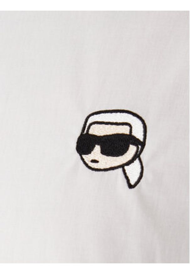 Karl Lagerfeld - KARL LAGERFELD Koszula 605912 561600 Biały Regular Fit. Typ kołnierza: dekolt w karo. Kolor: biały. Materiał: bawełna