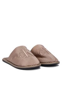 Calvin Klein Jeans Kapcie Slipper Satin Moire YW0YW02053 Beżowy. Kolor: beżowy. Materiał: materiał #6