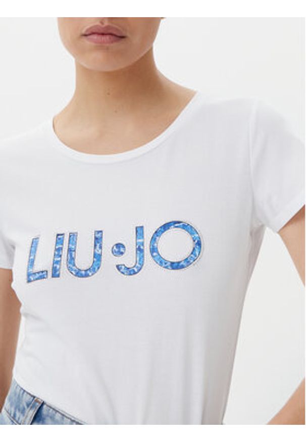Liu Jo Beachwear T-Shirt VA5154 JS003 Biały Regular Fit. Kolor: biały. Materiał: bawełna
